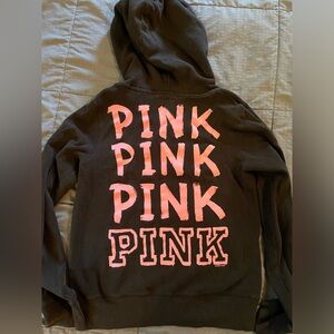 Vintage PINK Victoria’s Secret Zip Up Hoodie Sweatshirt Size Large L